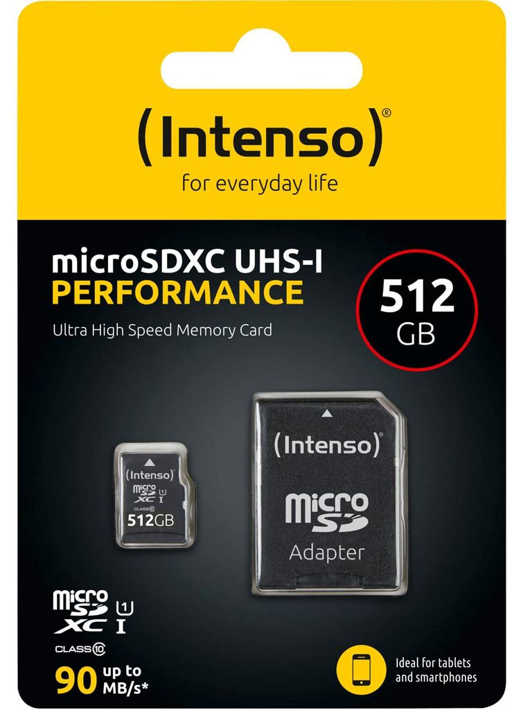 Intenso microSD Karte UHS-I PERFORMANCE 512 GB Zdjęcie produktu 