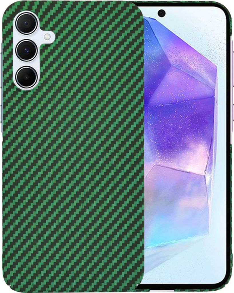 Schutzhülle für Samsung Galaxy A55 - Grün mit Carbonmuster KP33226