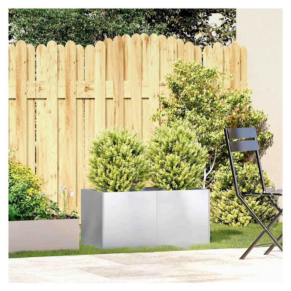 Pflanzkübel 80x40x40 cm aus verzinktem Stahl, Blumentopf für Garten, Balkon und Terrasse