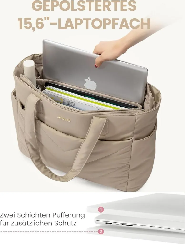LOVEVOOK Borsa Laptop Donna: Il Must-Have Cachi per il Lavoro 15,6" - 6