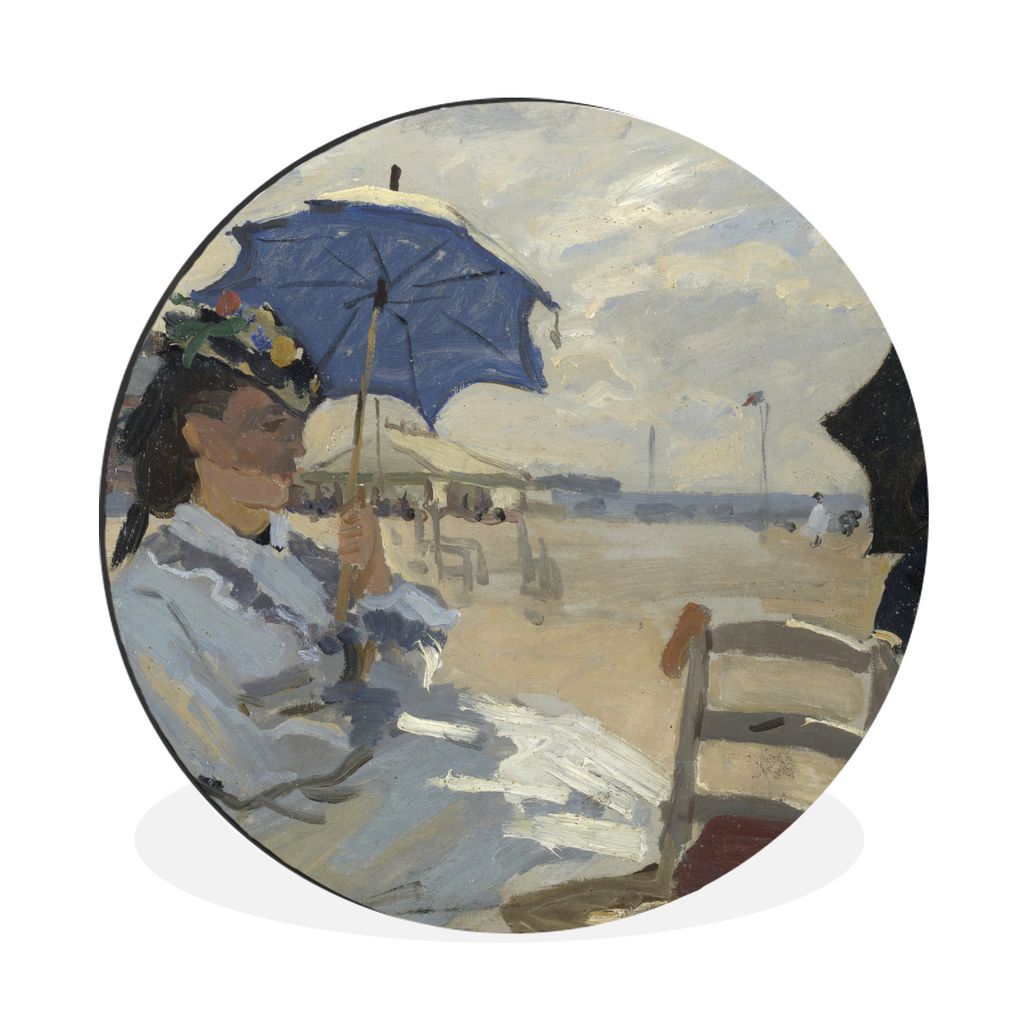 MuchoWow Aluminium Wandkreis Der Strand von Trouville - Claude Monet Ø 30 cm Wanddeko Modern Wohnzimmer - Wand Bild - Wohnzimmer - Runde Bilder ...