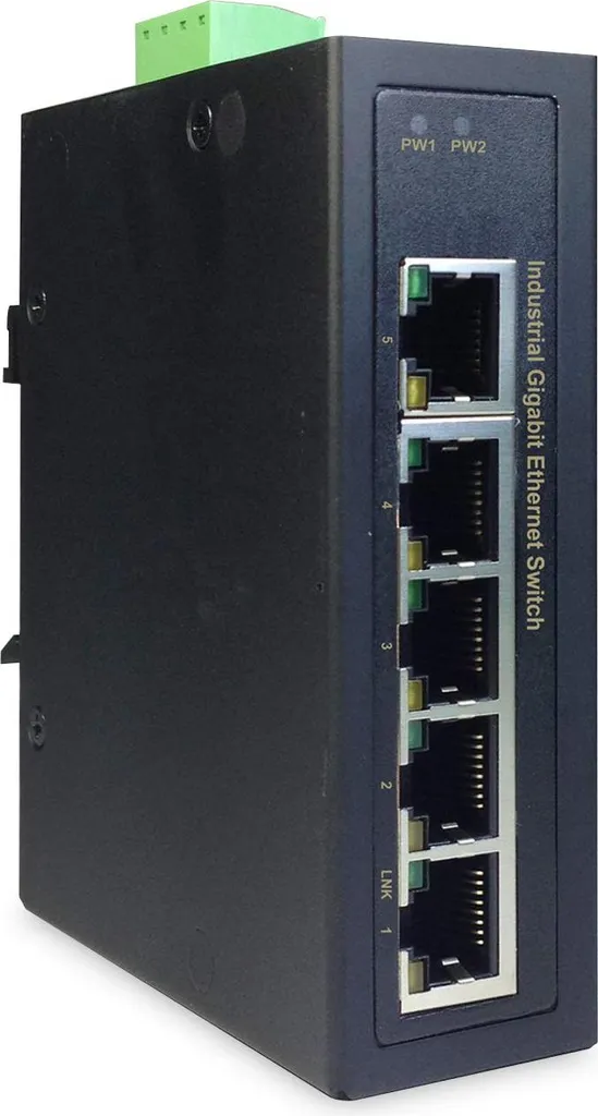 DIGITUS Switch Industriale 5 Porte Gigabit Ethernet Guida DIN DN-651107