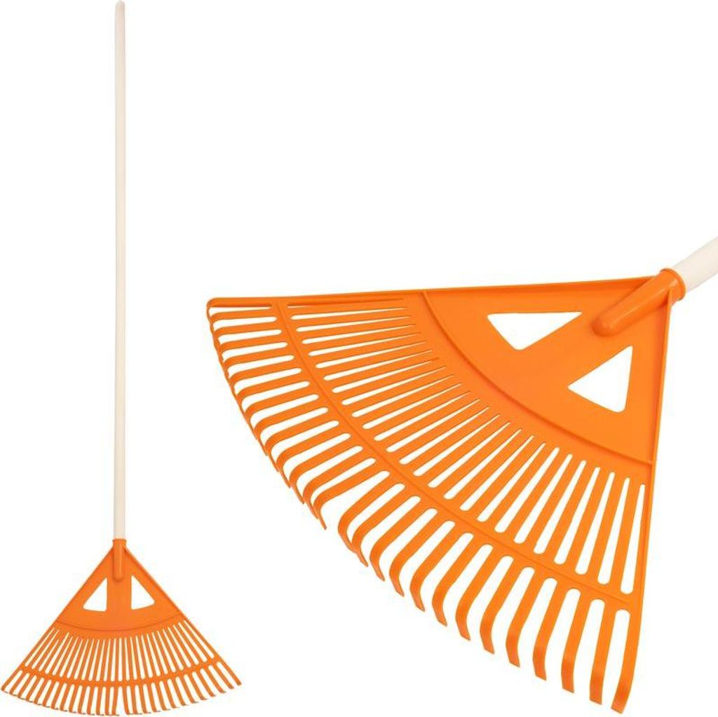 Laub Rechen Strend Pro R130, 27 Zähne, 58 cm, Fächerform, Kunststoff, 160 cm Stiel