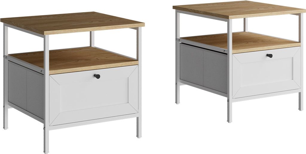 Nočný stolík Vicco Lunis biely Sada 2 ks, Model 51892 Obrázok produktu 