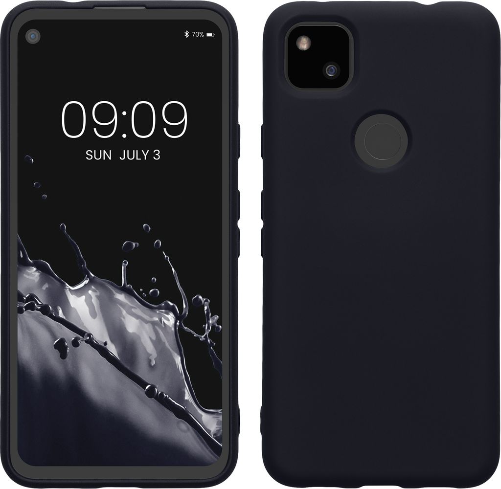 kwmobile Hülle kompatibel mit Google Pixel 4a Hülle - gummierte TPU Silikon Handyhülle - Schutzhülle für kabelloses Laden - Case in Deep Ocean