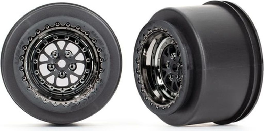 TRAXXAS Felgen schwarz chrom hinten (2) TRX9473X