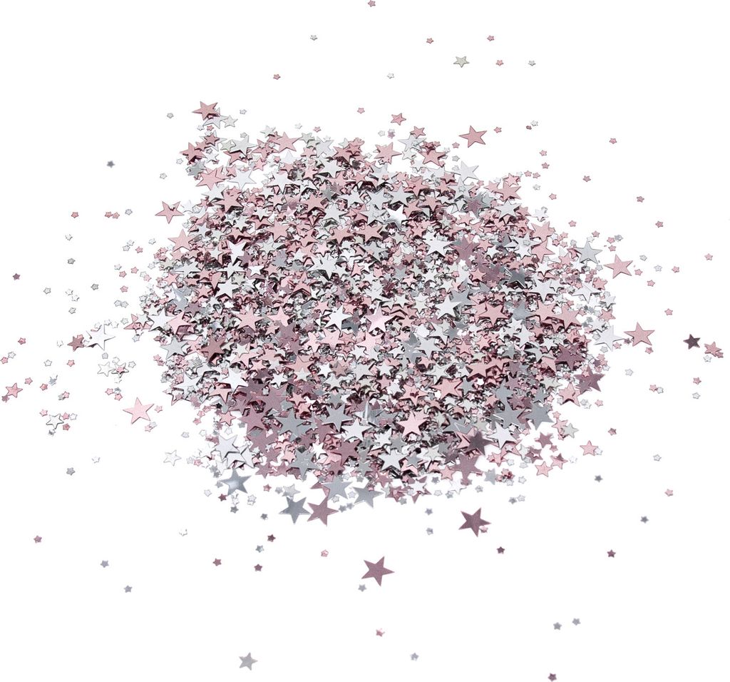 Oblique Unique Stern Konfetti 300 Stk Tischdeko Streu Deko Geburtstag Weihnachten Silvester Party - rosé silber