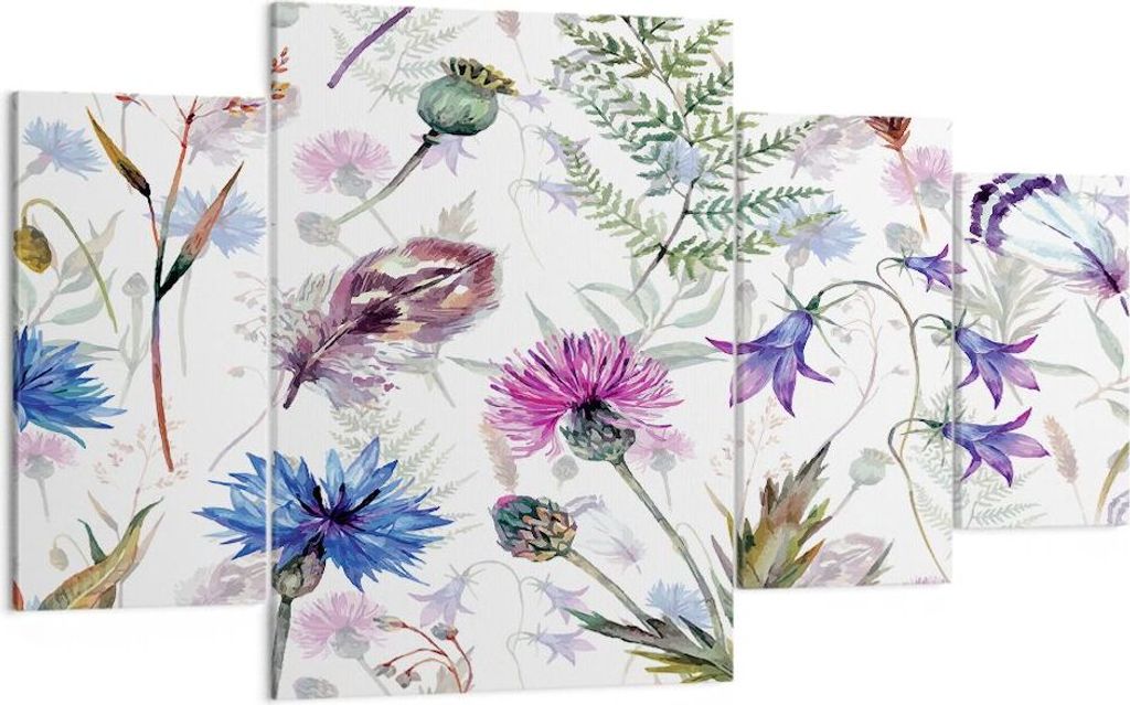 Bild auf Leinwand - Leinwandbild - Blume Wiese Natur - 160x90cm - Wand Bild - Wanddeko - Wandbilder - Leinwanddruck - Bilder - Kunstdruck - Wanddek...