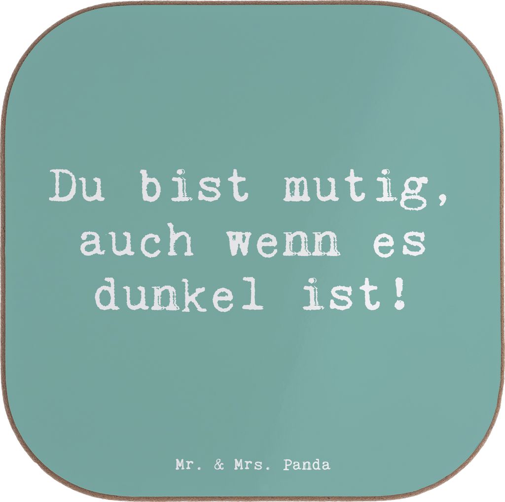 Mr. & Mrs. Panda Tassen Untersetzer Spruch Angst vor Dunkelheit überwinden - Meeresbrise - Geschenk, Trost, Coaster, Stärke, Vertrauem, Tischunte...