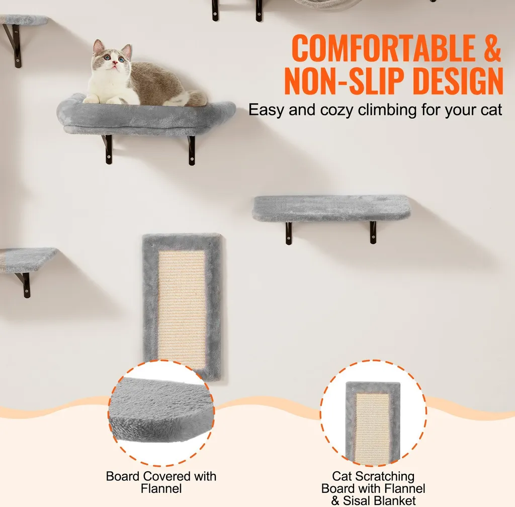 Mur d'escalade chat lot de 6 : la solution pour chats actifs en intérieur - 5
