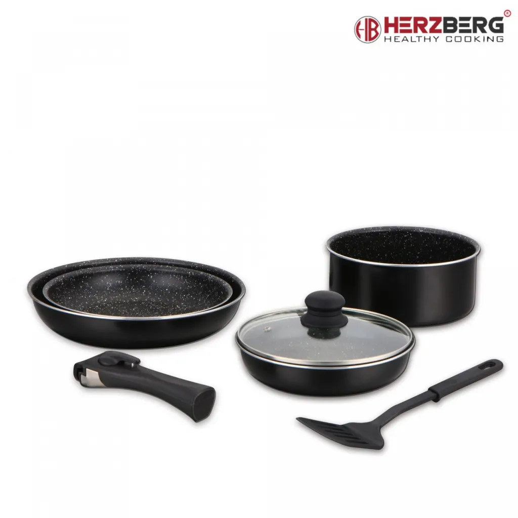Herzberg HG-8090-7BK: La Vera Cottura su Pietra in Marmo (7 pz) - 2