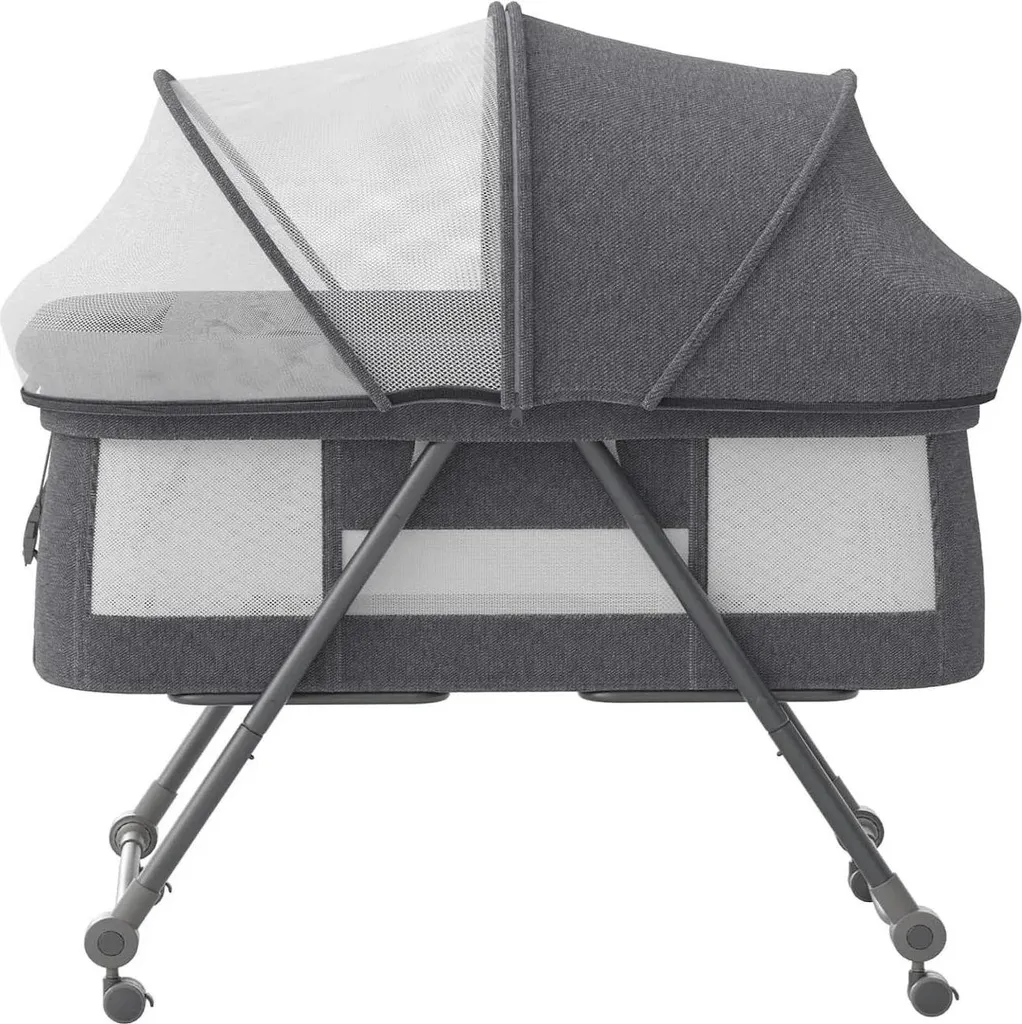 Lit bébé de voyage pliable et léger pour des nuits sereines - Finition Gris