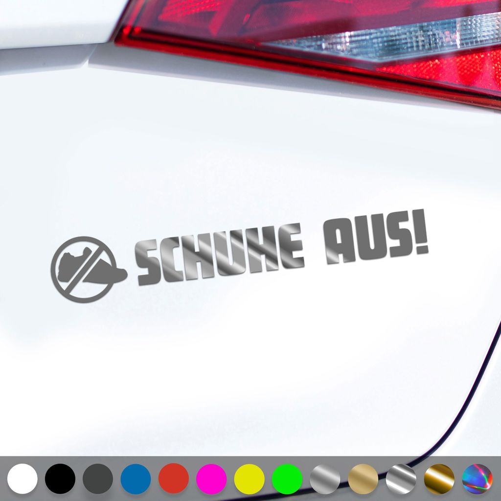PantherPixel Schuhe Aus Aufkleber Staubsauger LKW Truck Gesaugt Sticker Auto Geschenkidee Farbe Chrom-Silber