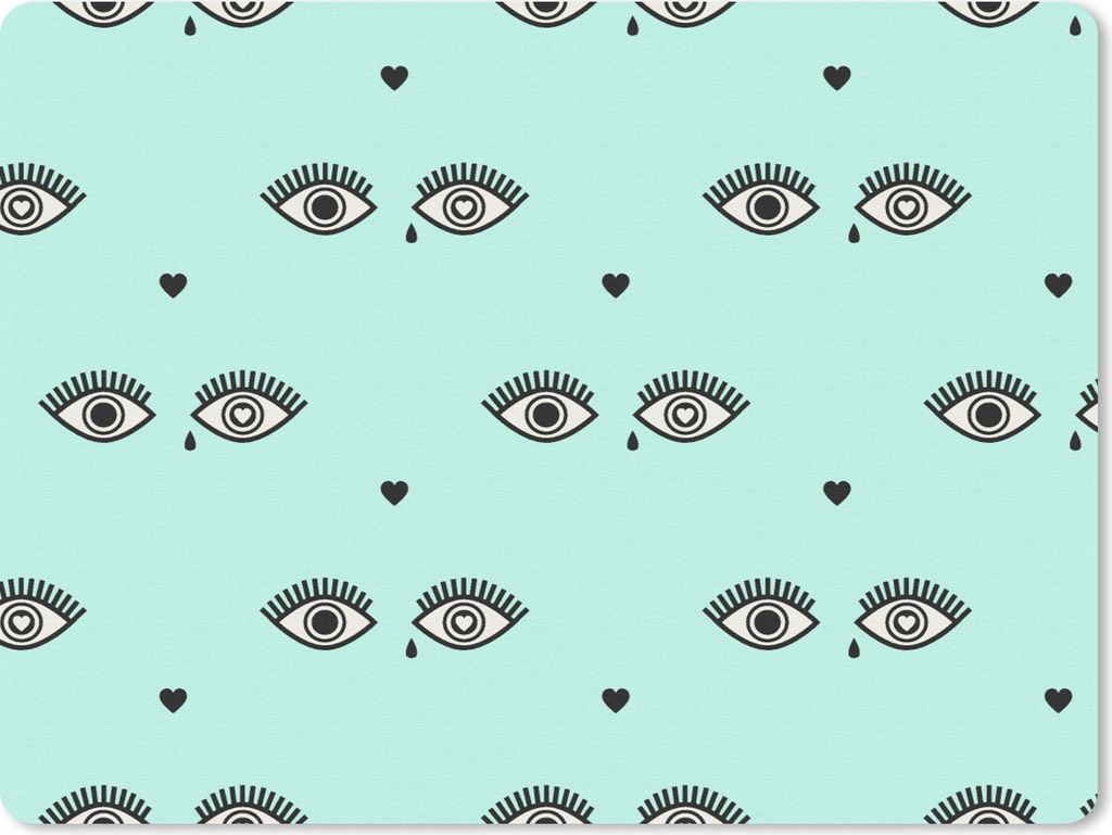 MuchoWow Mauspad Mousepad Mädchen - Augen - Herzen - Muster - Mädchen - Kinder - Kinder 23x19 cm - Mousepads - Maus Mat - Pad - Mausunterlage -...