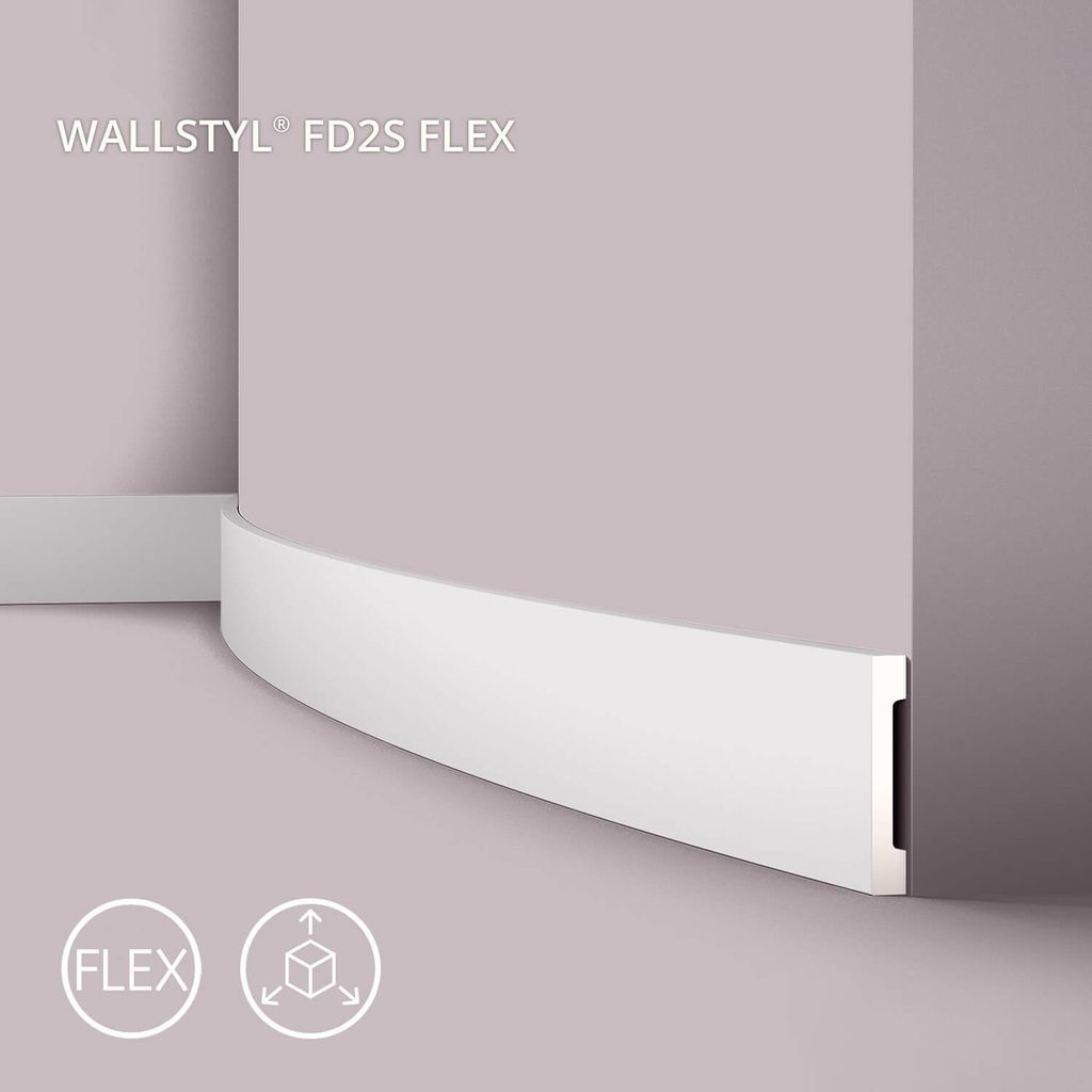 NMC FD2S Flex WALLSTYL flexible Sockelleiste Wandleiste Türumrandung 2 m