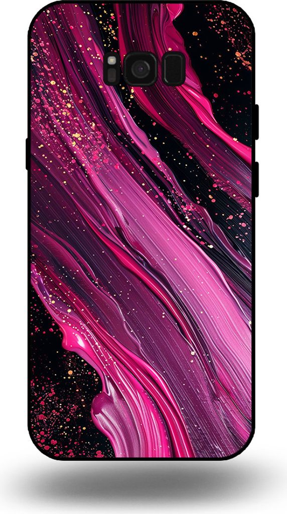 Smartphonica Handytasche passend für Samsung Galaxy S8 Plus mit Marmordruck - TPU Back Cover Case Marmor Design - Lila Pink