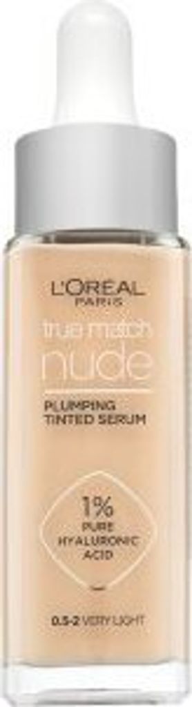 L ́Oréal Paris True Match Nude Plumping Tinted Serum Serum für Einigung des farbigen Hauttones 0.5-2 Very Light 30 ml