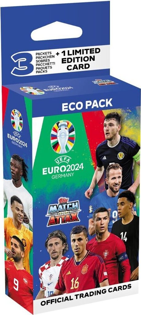 A product box for trading cards, featuring images of soccer players.
