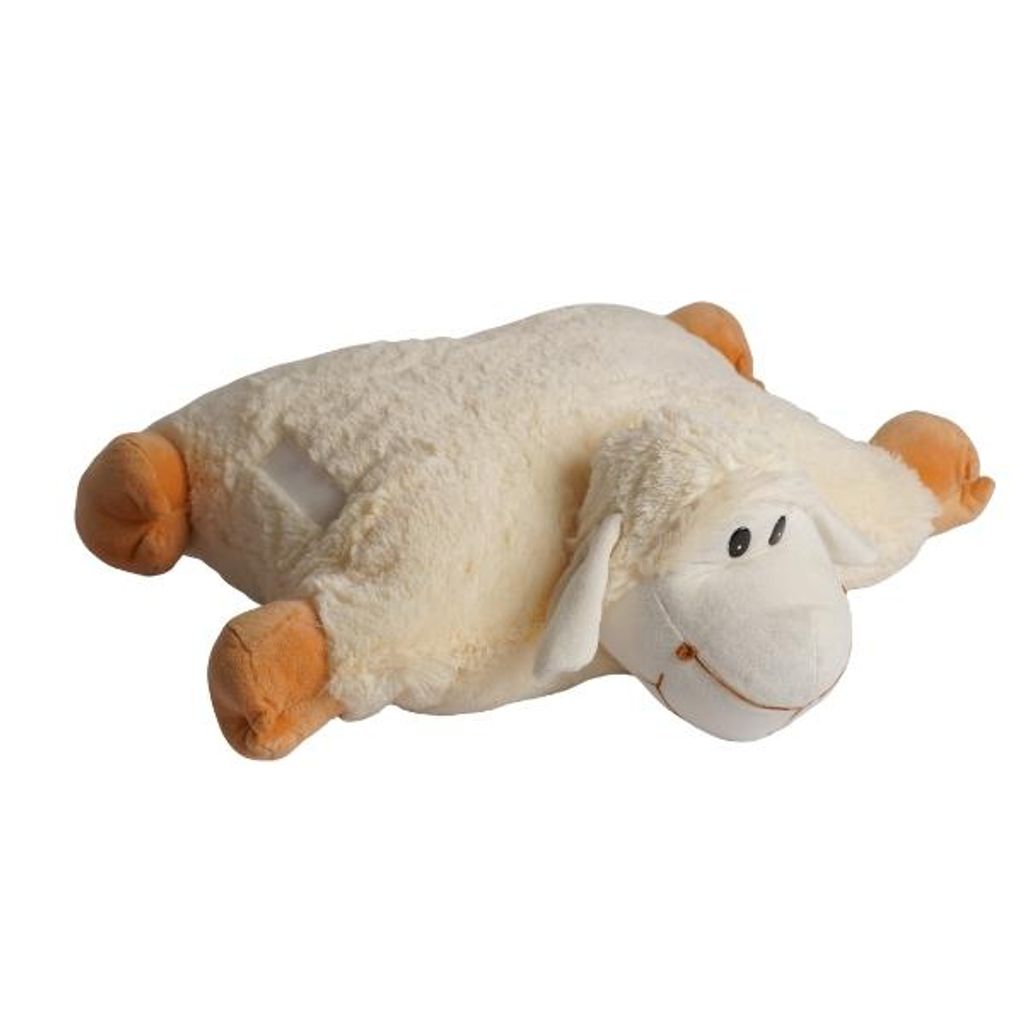 2 in 1 Plüschtier Kissen Schaf mit Klettverschluss Produktbild 