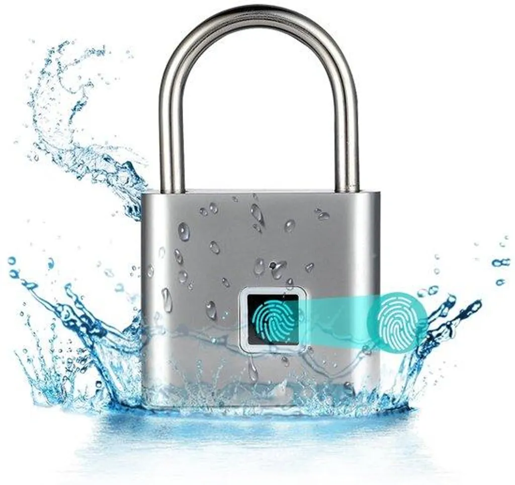 Cadenas Intelligent à Empreinte Digitale Argenté avec Recharge USB