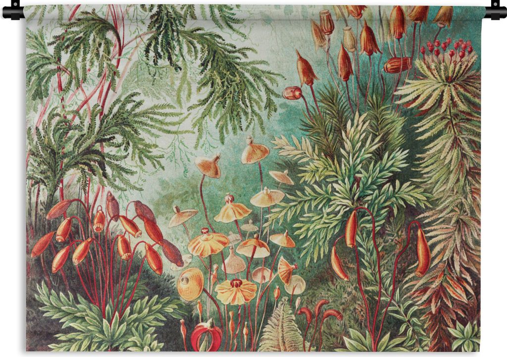 MuchoWow Wandteppich Wandbehang Blumen - Kunst - Vintage - Natur - Botanisch 60x45 cm Tapisserie Dekoration Wandtuch - Das Schlafzimmer