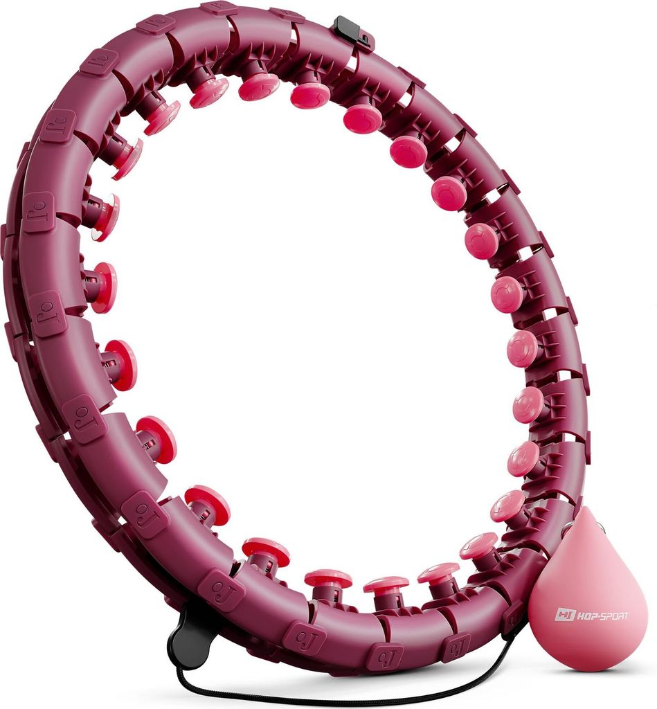 Hop-Sport Hula Hoop Reifen HS-106HH, mit Gewicht und 24 Noppen, einstellbare Größe, für Erwachsene - Massage & Fitness & Bauchmuskeltraining
