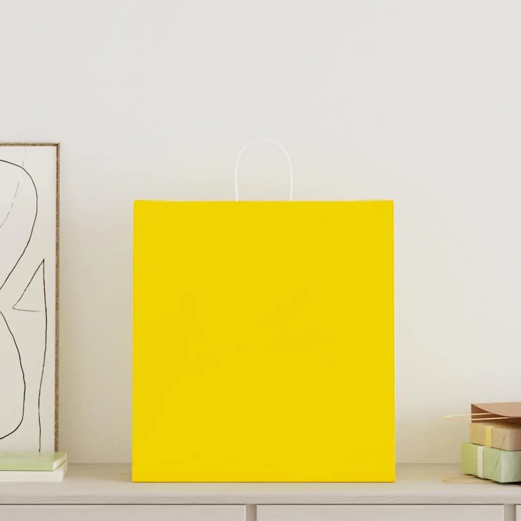 Sacchetti di Carta Gialli con Manici 45x17x48 cm | 250 Pezzi vidaXL
