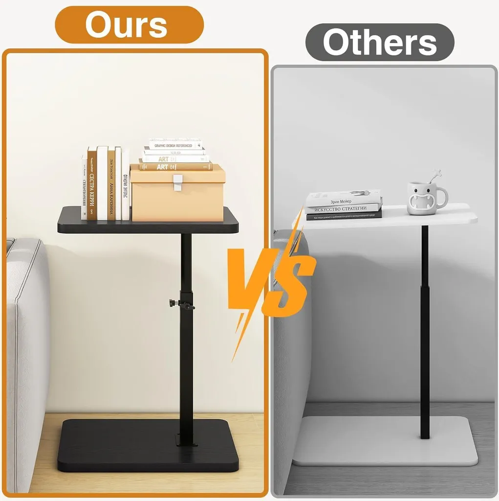 Table d'appoint gain de place rotative en C pour petits salons étroits - 6