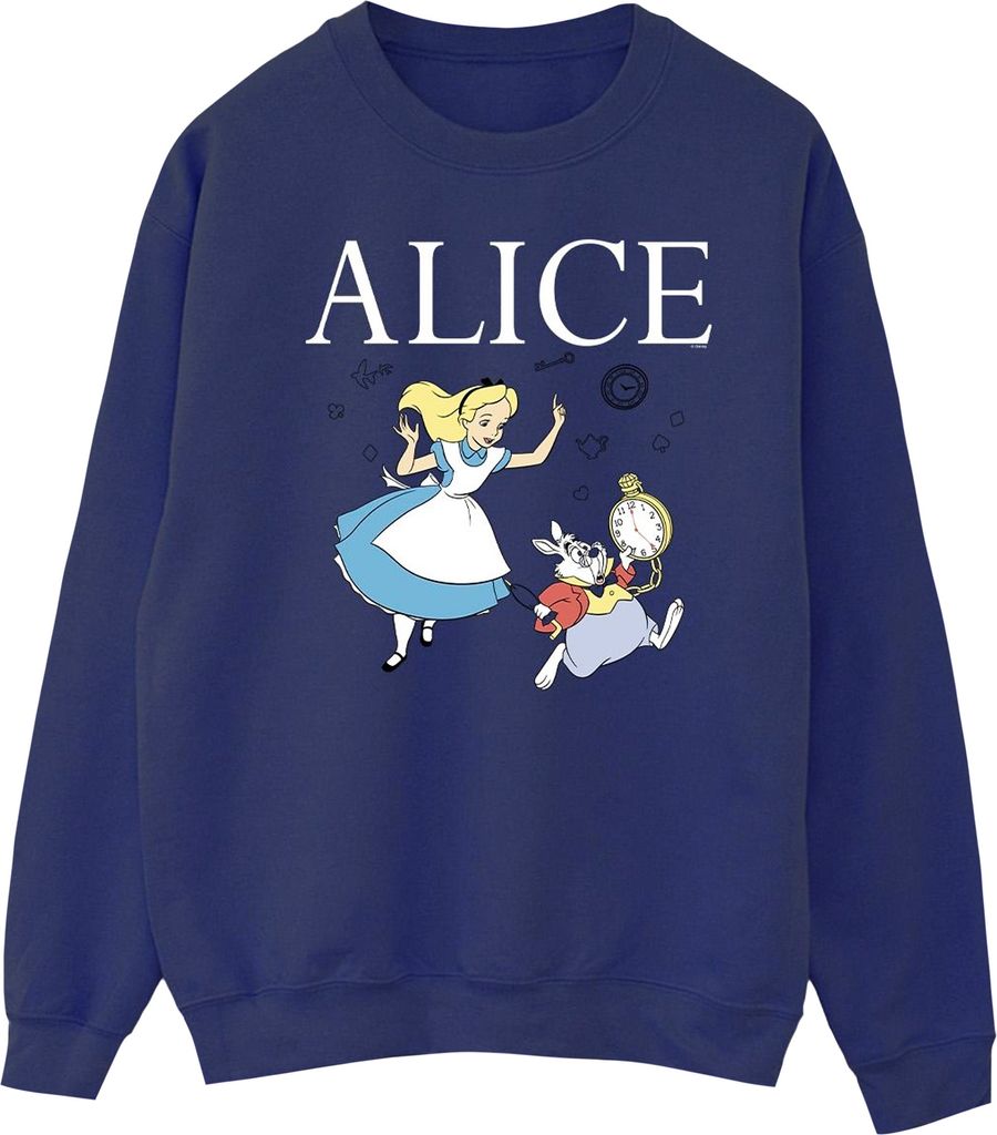 Disney - "Alice In Wonderland Follow The Rabbit" Sweatshirt für Herren BI7882 (L) (Marineblau)