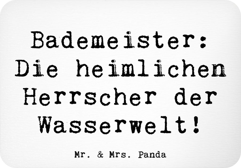 Mr. & Mrs. Panda magnet Spruch Bademeister Herrscher - Weiß - Geschenk, Geschenke für Berufstätige, whiteboardmagnet, Notizhalter, Kühlschrankm...