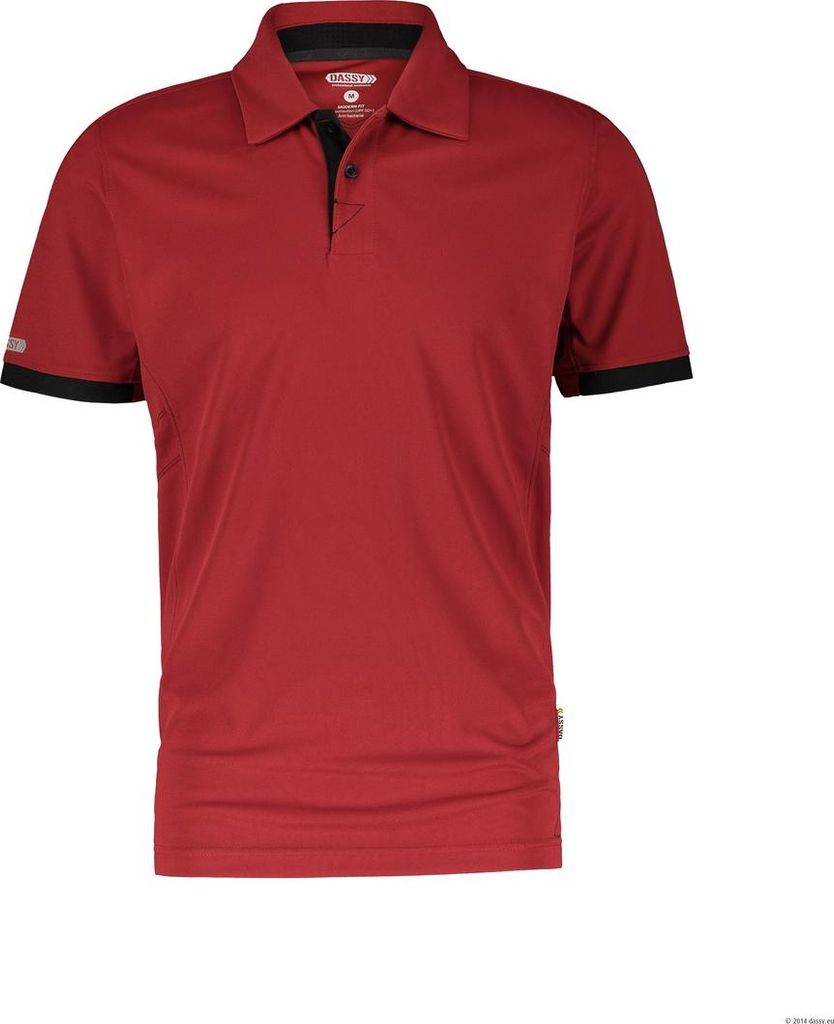 Dassy Poloshirt Traxion 710026 PES44 Gr. 3XL rot/schwarz Produktbild 