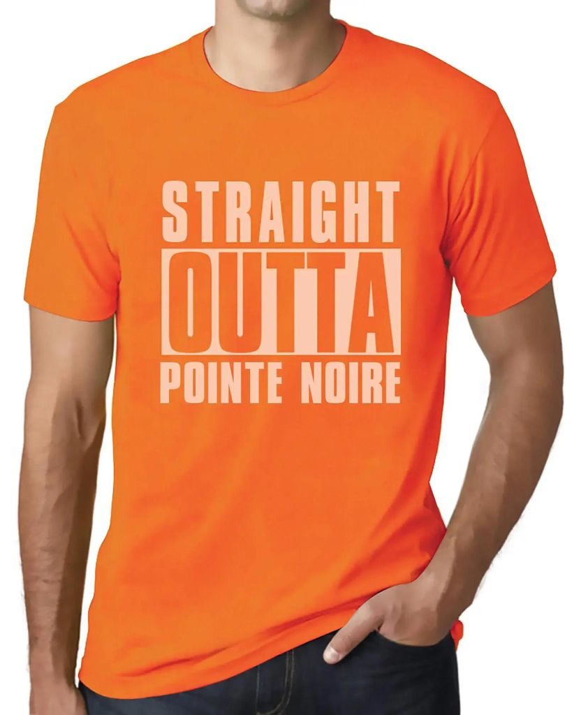 Herren Grafik T-Shirt Direkt aus der Pointe Noire – Straight Outta Pointe Noire – Öko-Verantwortlich Vintage Jahrgang Kurzarm Lustige Druck Ge...