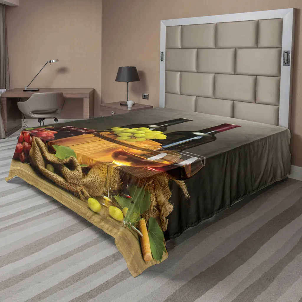 Offerta Copriletto ABAKUHAUS 244x205 cm Stampa Cantina e Botti
