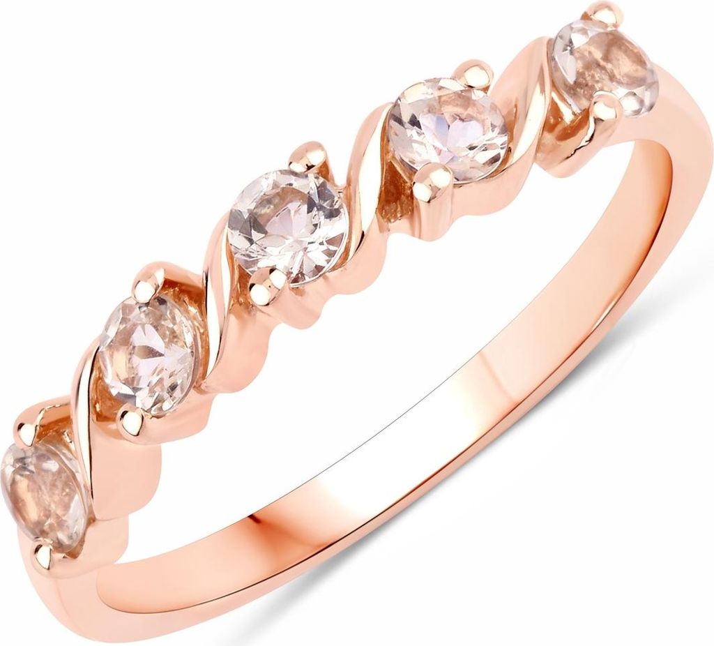 Ring Sterling Silber rosévergoldet Morganit rosa 52