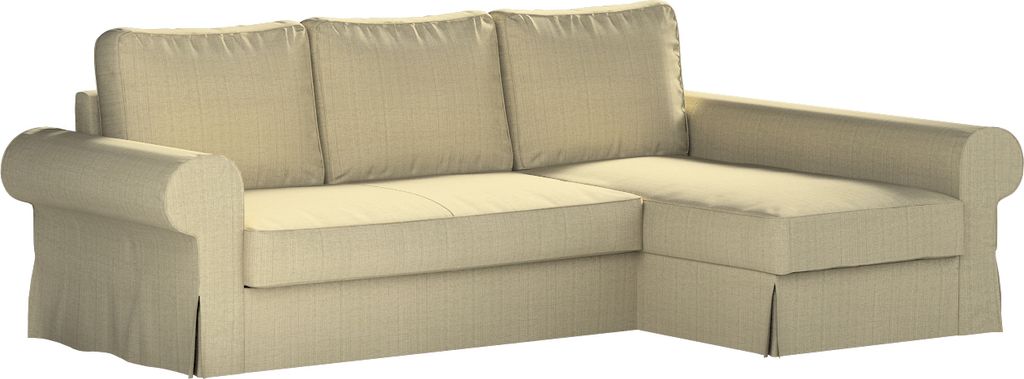 Dekoria Bezug für Backabro Bettsofa / Recamiere, beige-creme, Bezug für Bettsofa Backabro mit Recamiere