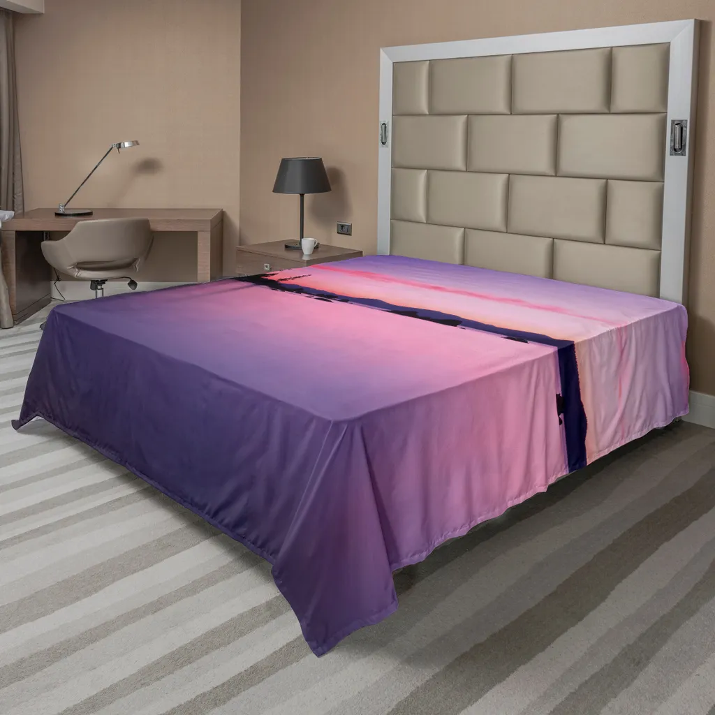 ABAKUHAUS Drap Plat Violet Lac au Coucher du Soleil 244 x 205 cm