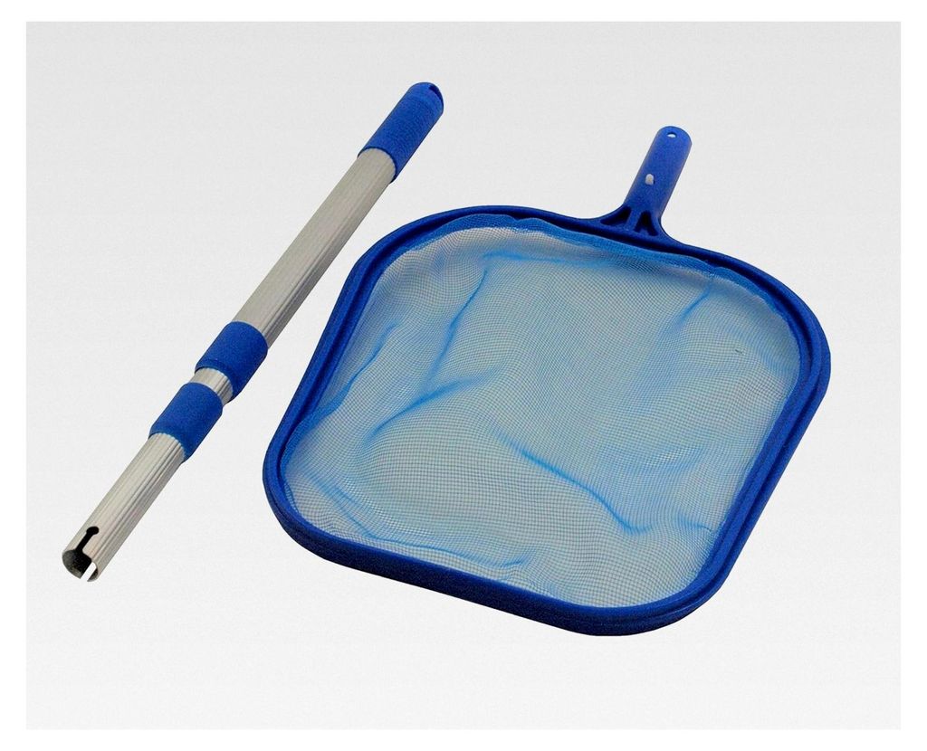 Laubkescher mit Aluminiumstange, geeignet für Whirlpools und Quick Up Pools, mit Teleskopstange zur Poolreinigung