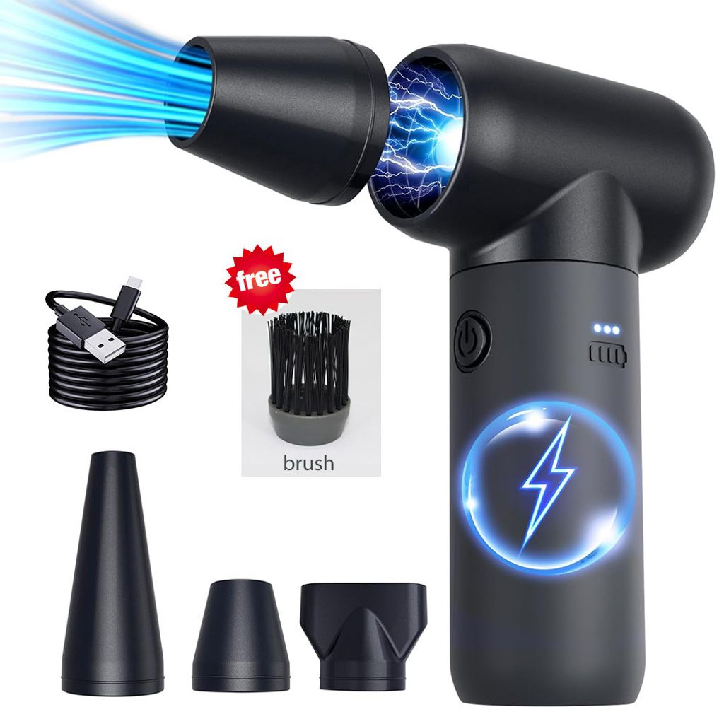 Elektrische Staubgebläse, Elektrische Staubgebläse Druckluftspray, 3-Gang Com-pressed Air Duster für PC Reinigun, 110000 U/min, Tragbarkeit