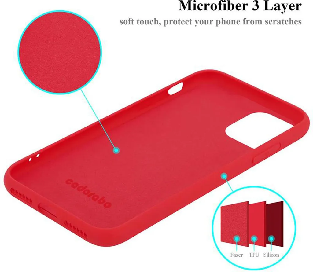 Cadorabo custodia protettiva per Apple iPhone 11 PRO MAX caso in rosso telefono cellulare Custodia Cover TPU Etui - 6