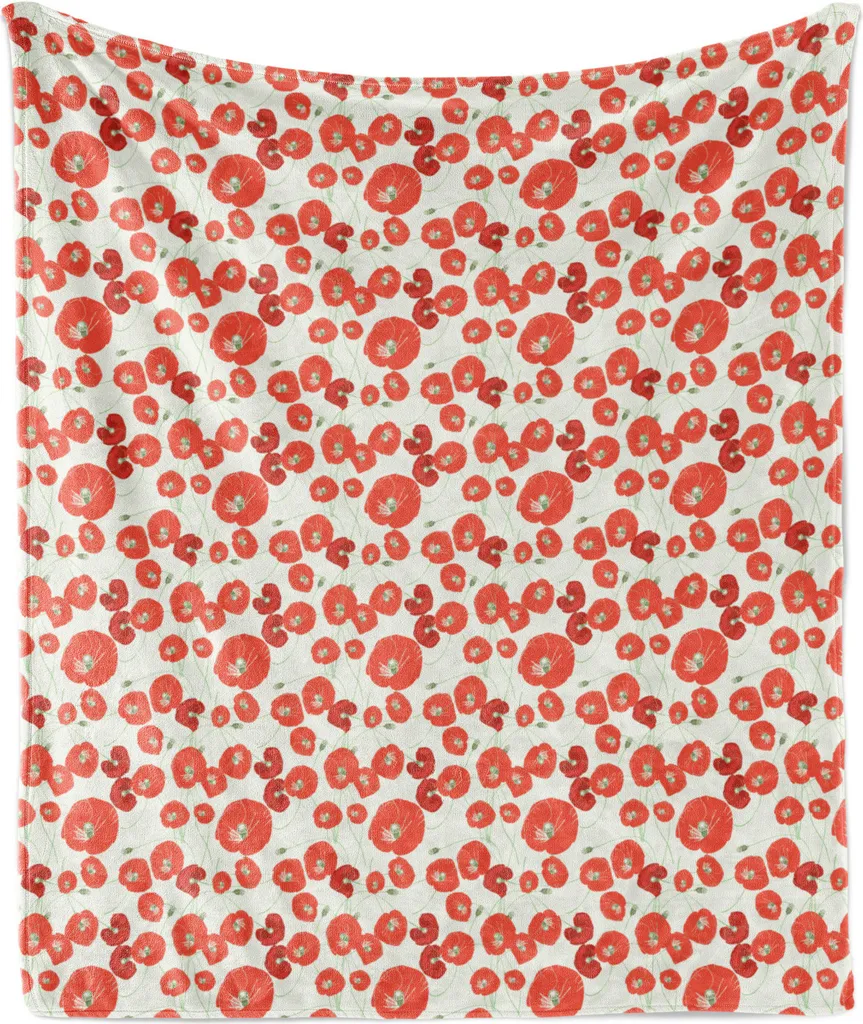 Coperta Pile Flanella ABAKUHAUS 175x230 | Papaveri Moderni Corallo