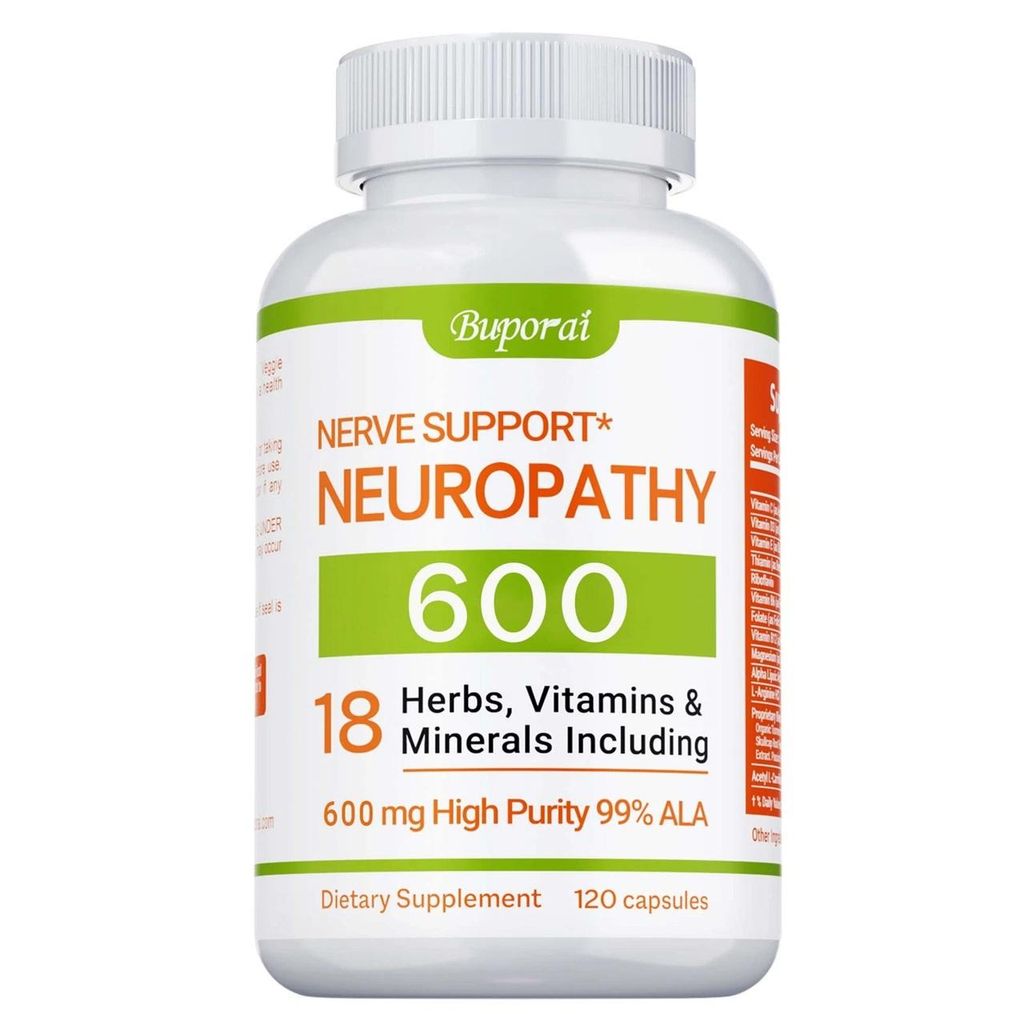 Neuropathy Nerve Support (120 Kapseln) Nahrungsergänzungsmittel, Gehirn, Nerven, Nervensystem, Nervengesundheit, Alpha Lipoic Acid, Multivitamine