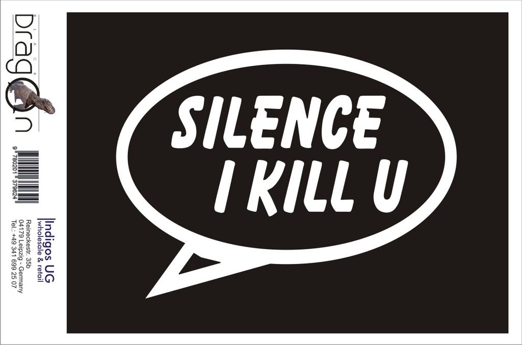 Aufkleber / Autoaufkleber - JDM / Die cut / Auto / OEM - Silence I Kill you - 150x110 mm gold - Heckscheibe / Heckscheibenaufkleber