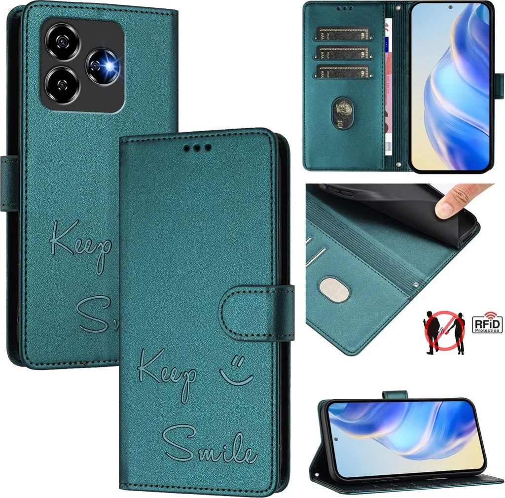 Custodia a Libro ZTE Blade V60 Vita Verde Pelle Keep Smile