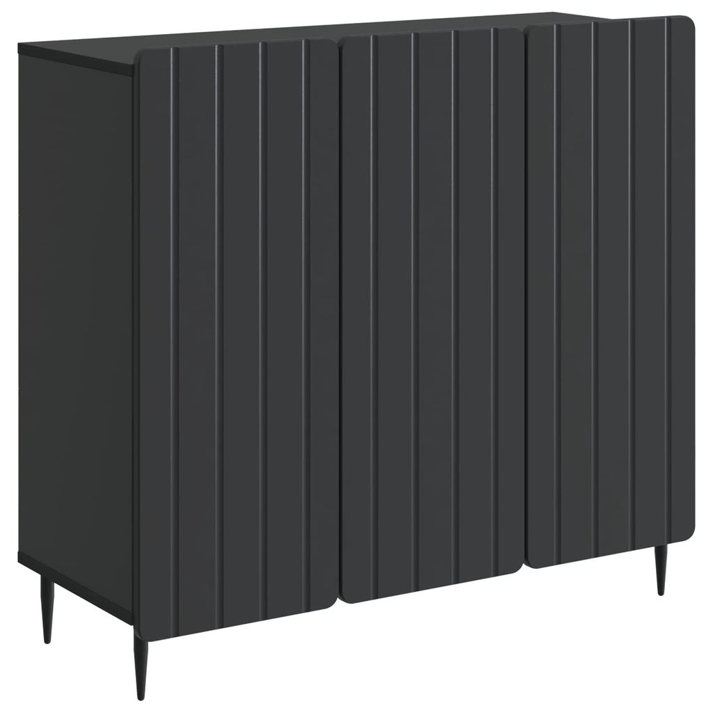 Sideboard Schwarz 89 x 34,5 x 82 cm Holzwerkstoff