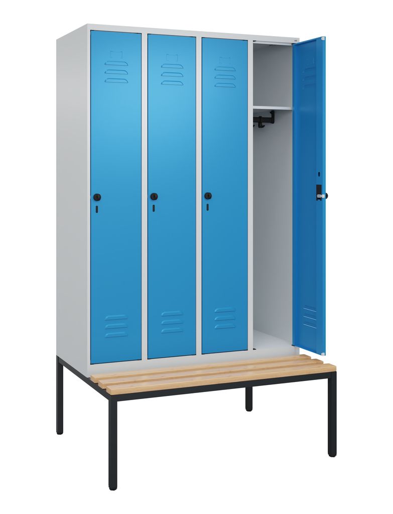 C+P Spind Classic PLUS 4Abteile 2120x1200x815mm l.gr/l.bl