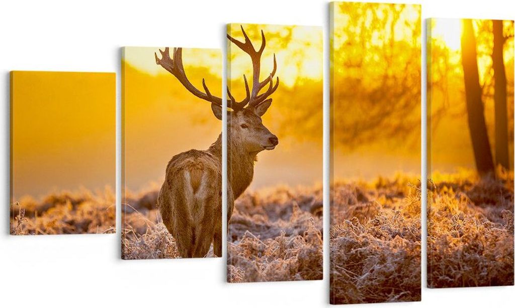 Bild auf Leinwand - Leinwandbild - Herbst landschaft natur blatt - 100x60cm - Wand Bild - Wanddeko - Leinwanddruck - Bilder - Kunstdruck - Wanddeko...