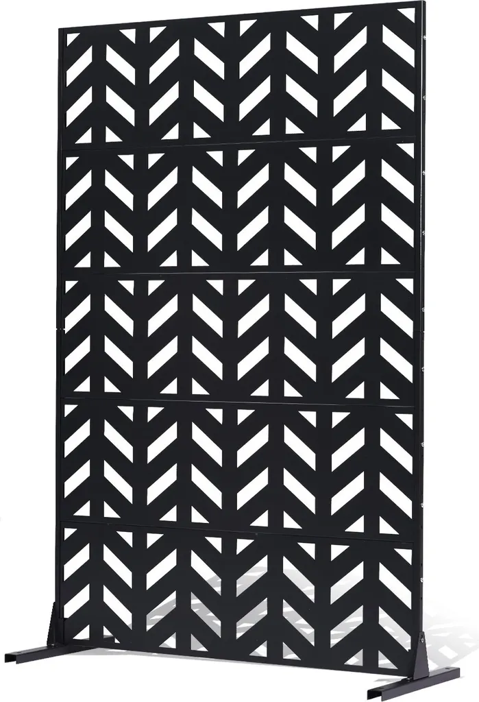Paravent Séparation de pièce Métallique 120x50,8x183cm Noir Intérieur