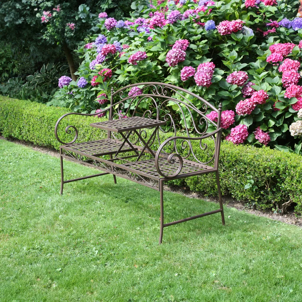 Banc SAKET avec table relevable - Mobilier de jardin modulable et robuste