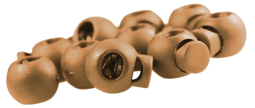 10 Einloch Kordelstopper Kordelenden Kordelklemme rund Produktbild 