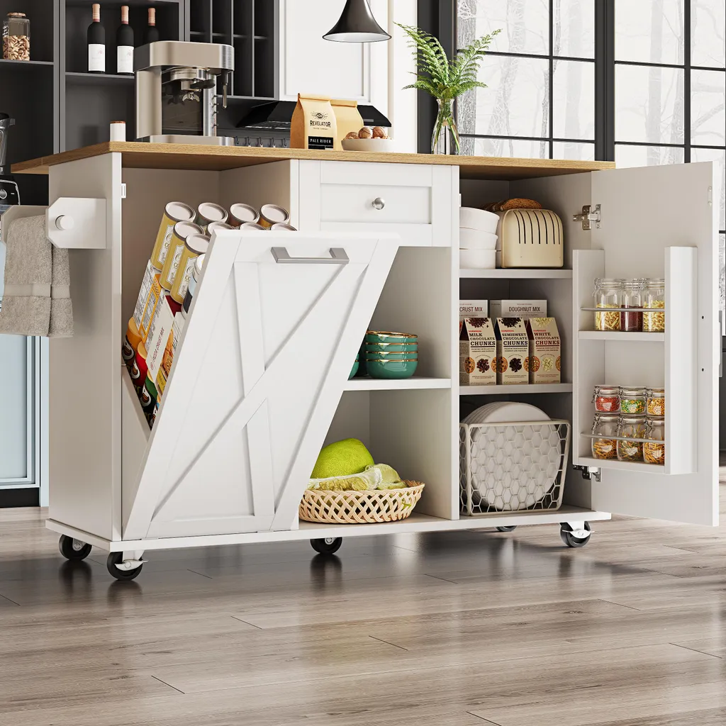 Buffet de Cuisine Multifonctionnel et Table à Manger Extensible